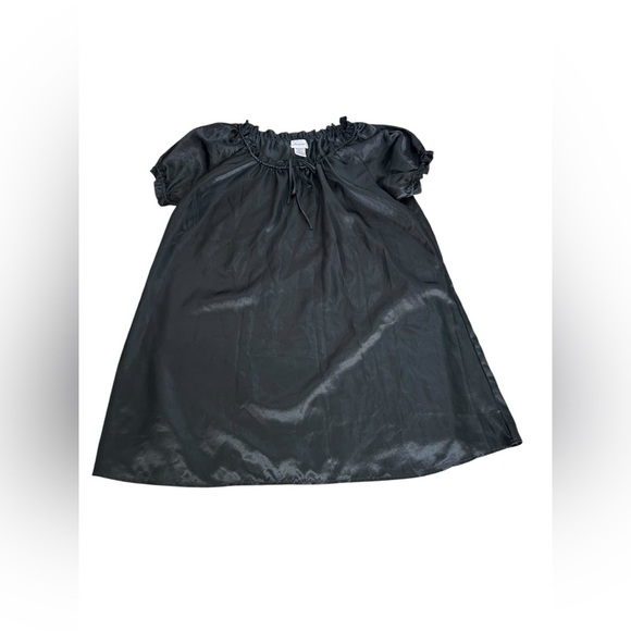 Amoureuse Nightgown Vintage Black Satin Croquette Whimsigoth Size Large Women’s - Picture 8 of 12